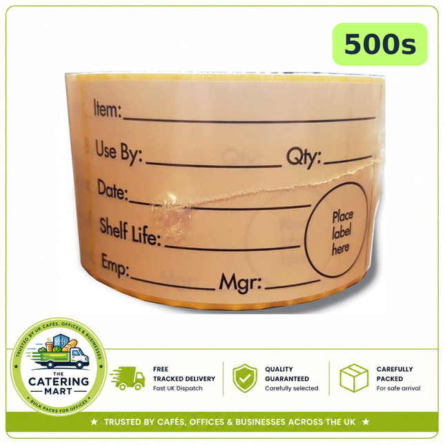 500s white shelf life labels for wholesale food labelling and catering kitchens