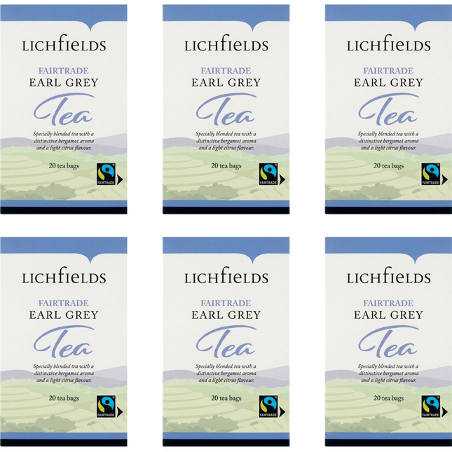 Lichfields Fairtrade Earl Grey Tea Bags 120 bags 240g for cafés hotels restaurants and catering