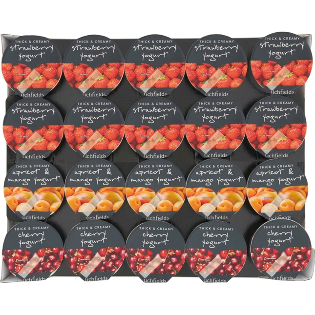 Lichfields Thick & Creamy Yogurt wholesale case containing 20 x 125g individual yoghurt pots