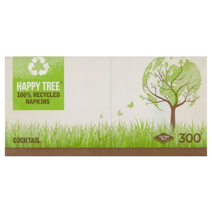 Happy Tree 300 Cocktail Ultra Ply Napkins for wholesale bars cafes restaurants and hospitality