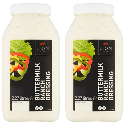Lion Buttermilk Ranch Dressing wholesale case containing 2 x 2.27L catering bottles