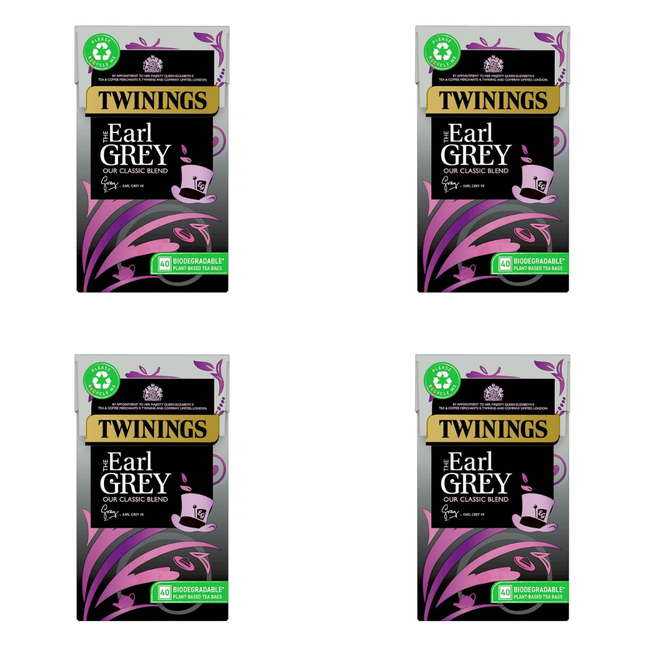 Twinings Earl Grey Tea Bags 4 x 40 bags for wholesale cafés hotels restaurants and catering