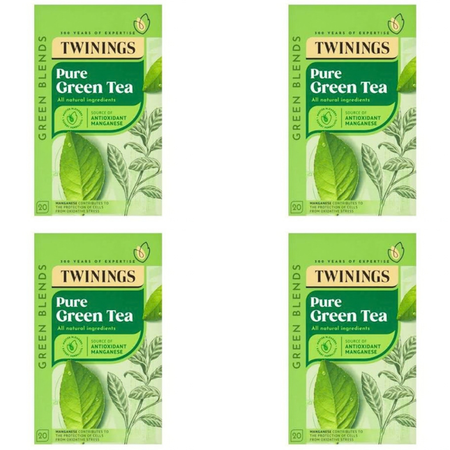 Twinings Pure Green Tea Bags 4 x 20 bags for wholesale cafés hotels restaurants and catering
