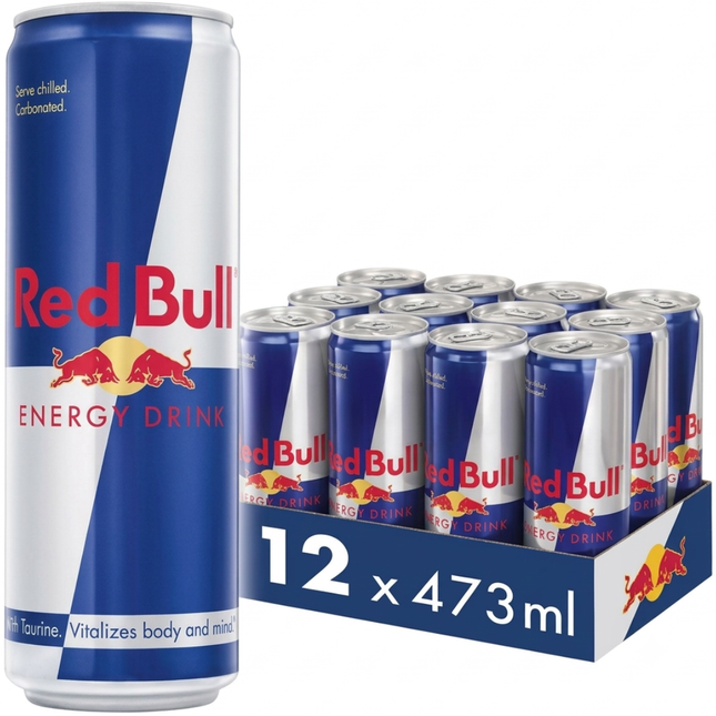 Red Bull Original Energy Drink wholesale case containing 12 x 473ml cans.