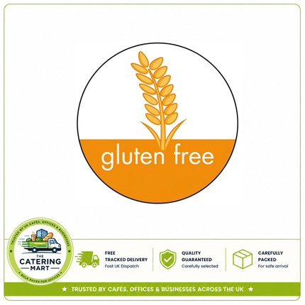 25mm circular adhesive GLUTEN-FREE food labels for catering and professional kitchens
