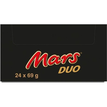 Mars Duo Caramel and Milk Chocolate Bars in a wholesale case of 24 x 69g packs