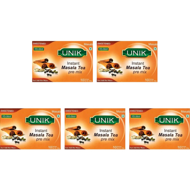 Unik Sweetened Instant Masala Tea Pre Mix 5 x 220g wholesale chai premix