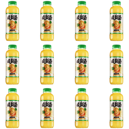 Juice Burst Simply Orange juice drink wholesale case containing 12 bottles of 500ml orange juice drink.