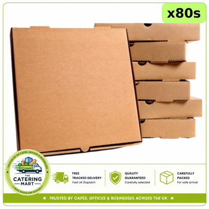 80 JR Foods 10" Plain Brown Pizza Boxes | Bulk Wholesale
