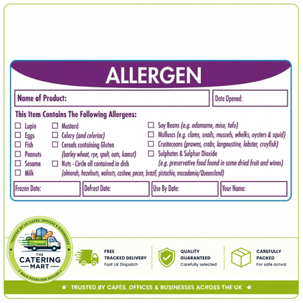500 rectangular adhesive ALLERGEN produce labels for catering and professional kitchens