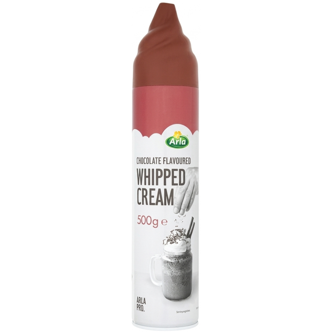Arla Chocolate Flavoured Whipped Cream 500g pack for wholesale catering and foodservice