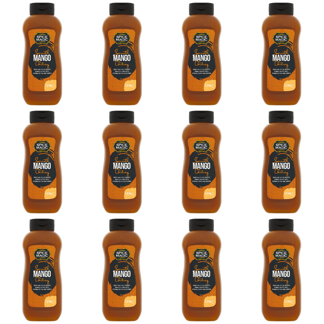 Spice Magic Smooth Mango Chutney wholesale case containing 12 x 1.2kg catering jars