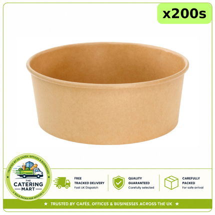 Value Choice Kraft Round Bowls 200pcs | Bulk Wholesale Packaging