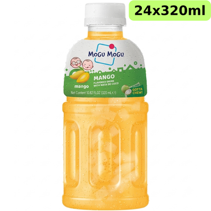 Mogu Mogu Mango Flavoured Drink with Nata de Coco wholesale case containing 24 bottles of 320ml