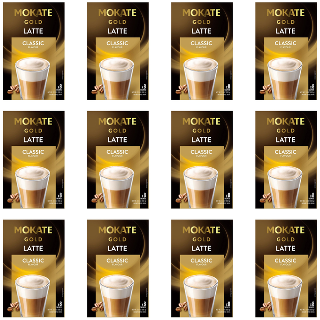 Mokate Gold Latte Classic 12 packs of 8 x 12.5g instant latte sachets