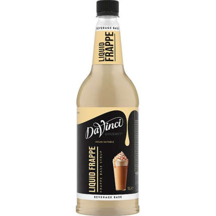 DaVinci Gourmet Liquid Frappe Base in a 1 litre bottle for preparing blended iced drinks in cafés and coffee shops