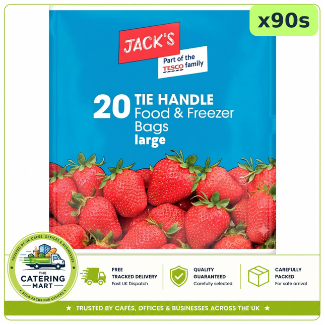 Jack's 20 Tie Handle Large Food & Freezer Bags case of 90 wholesale catering bags