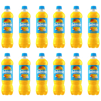 Rubicon Sparkling Mango Soft Drink wholesale case containing 12 bottles of 500ml