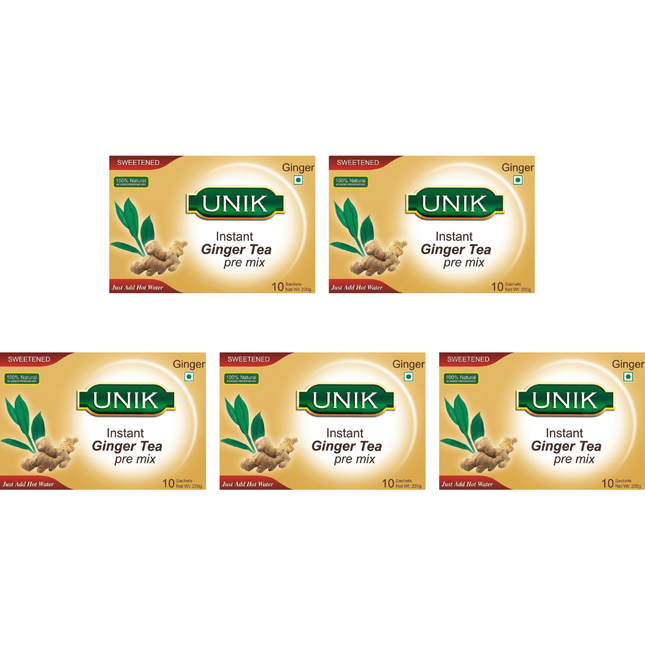 Unik Sweetened Instant Ginger Tea Pre Mix 5 x 10 x 22g wholesale ginger tea sachets