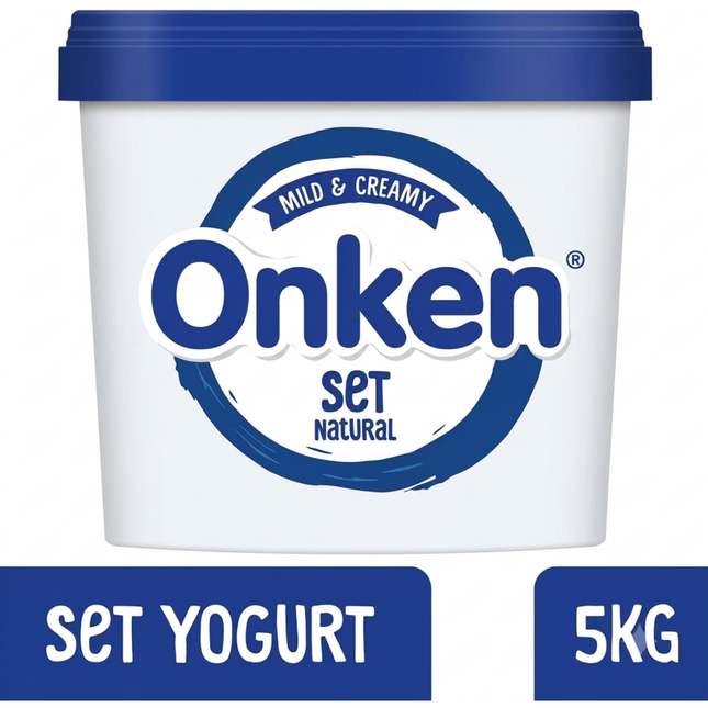 Onken Natural Set Yogurt 5kg bulk tub of creamy natural yoghurt for catering and foodservice