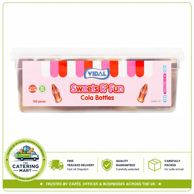 Vidal Sweets R' Fun Cola Bottles 120 count 864g pack of soft chewy cola flavour gummy sweets