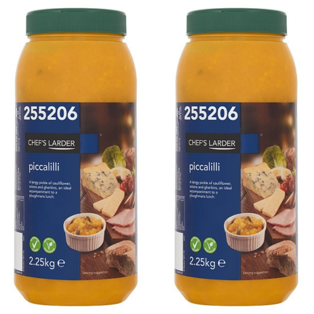 Chef's Larder Piccalilli wholesale case containing 2 x 2.25kg catering jars
