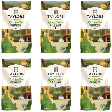 Taylors of Harrogate Rich Italian Roast Ground Coffee 6 x 200g wholesale