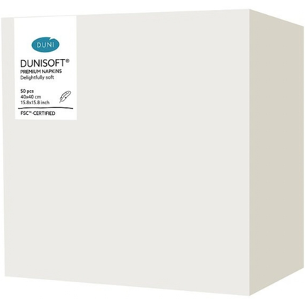 Duni Dunisoft premium napkins 50 pack, soft disposable napkins for wholesale catering and hospitality