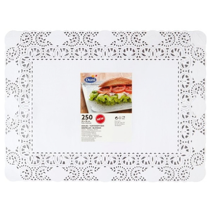 Duni Paper Doilies 250 pack, wholesale disposable catering table doilies