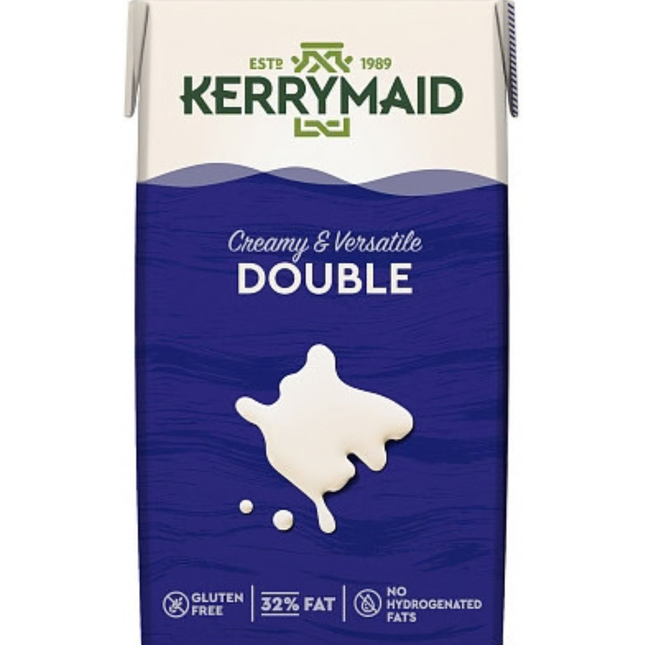 Kerrymaid Double UHT Cream 1L carton for wholesale catering and professional kitchens