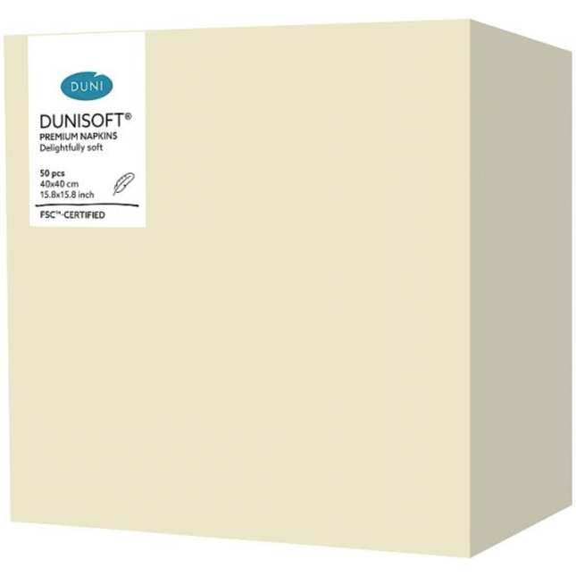 Duni Dunisoft premium napkins 50 pack, soft disposable napkins for wholesale catering and hospitality