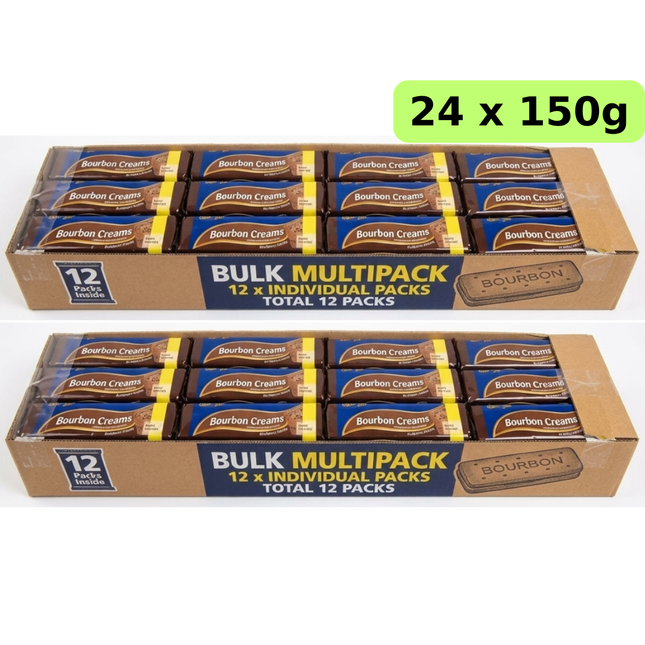 Bourbon Creams 24 x 150g | Bulk Chocolate Cream Biscuit Packs PM