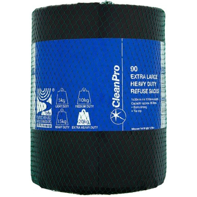 CleanPro Extra Large Heavy Duty Refuse Sacks 90pcs bulk wholesale