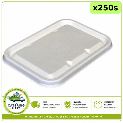 Value Choice 250 Bagasse Lids for 500ml & 650ml Containers | Wholesale