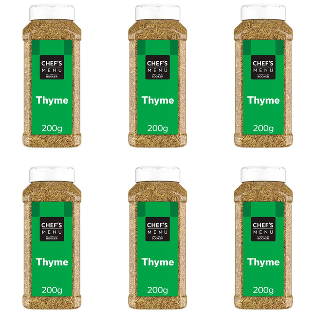 Chef's Menu Thyme wholesale case containing 6 x 200g packs of dried thyme herb