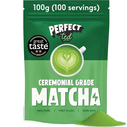 Perfect Ted ceremonial grade matcha powder 100g pack for matcha tea and matcha lattes
