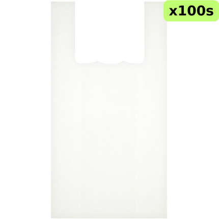FyNite Jumbo White HD Vest Carrier Bags 100 Pieces wholesale pack