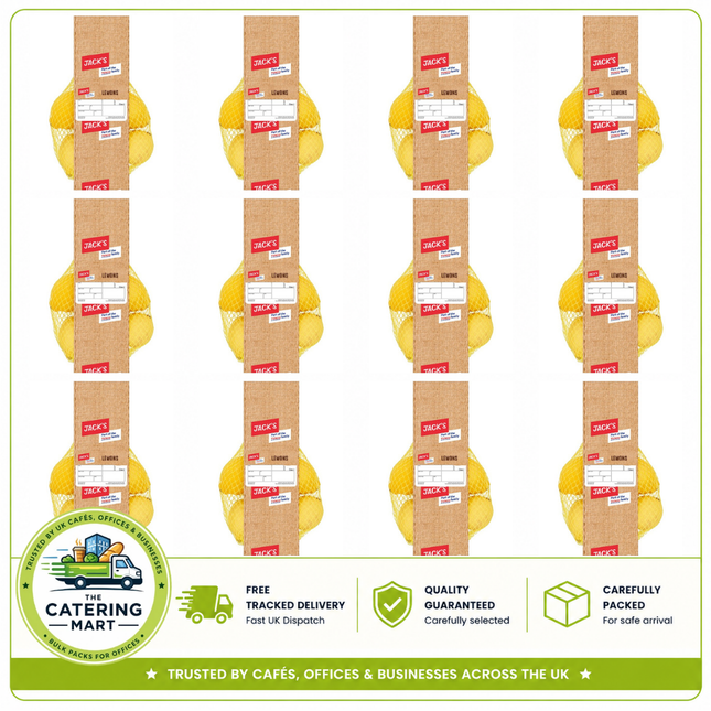 Jack's Lemons bulk wholesale case containing 12 packs of 4 fresh whole lemons