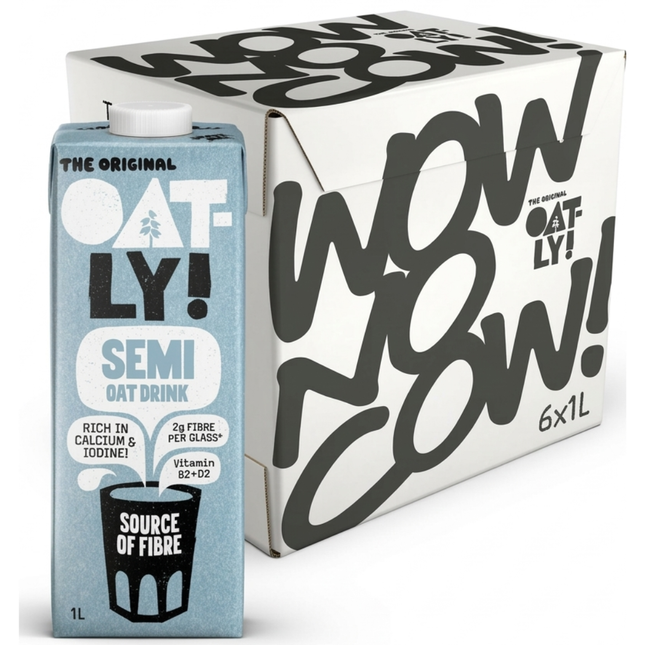 Oatly Semi Oat Drink 6 x 1L long-life oat milk alternative for wholesale catering