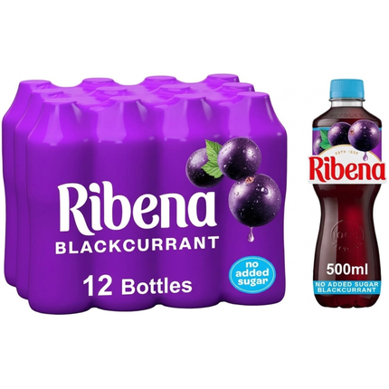 Ribena Light Blackcurrant wholesale case containing 12 x 100ml price-marked juice drink packs.