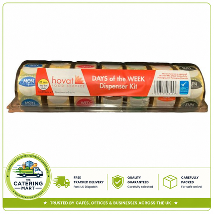 1000s Dat-Dot Monday to Sunday food rotation labels for wholesale catering and professional kitchen use