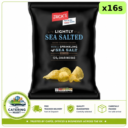 Jack's Lightly Sea Salted Hand Cooked Crisps 16 x 120g bulk wholesale case