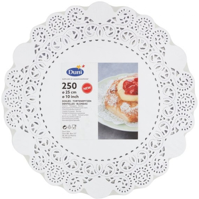 Duni Paper Doilies 250 pack, wholesale disposable catering table doilies