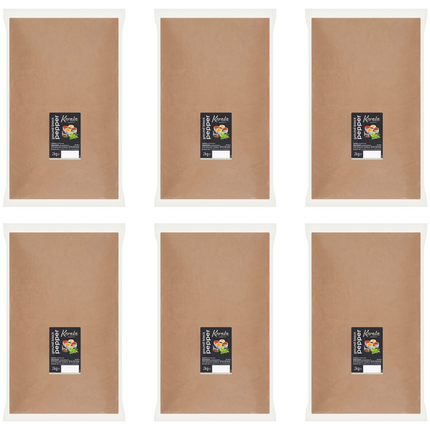 Kerala Ground Black Pepper wholesale case containing 6 x 2kg packs of ground black pepper