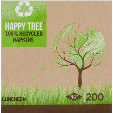 Happy Tree 200 Luncheon Ultra Ply Napkins for wholesale restaurants cafes pubs and catering