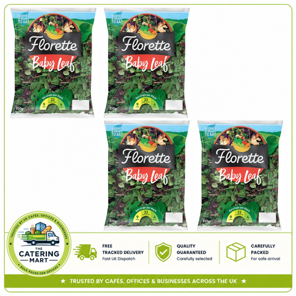 Florette Baby Leaf wholesale case containing 4 x 220g packs of fresh ready-to-use baby leaf salad