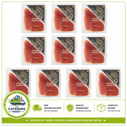 Parma Prosciutto Di Parma DOP wholesale case containing 10 x 230g packs of Italian cured ham