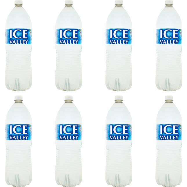 ICE VALLEY Still Spring Water wholesale case containing 8 x 2-litre bottles.