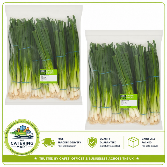 Farm Fresh Spring Onions wholesale pack containing 2 packs of 12 fresh spring onions, 24 spring onions total
