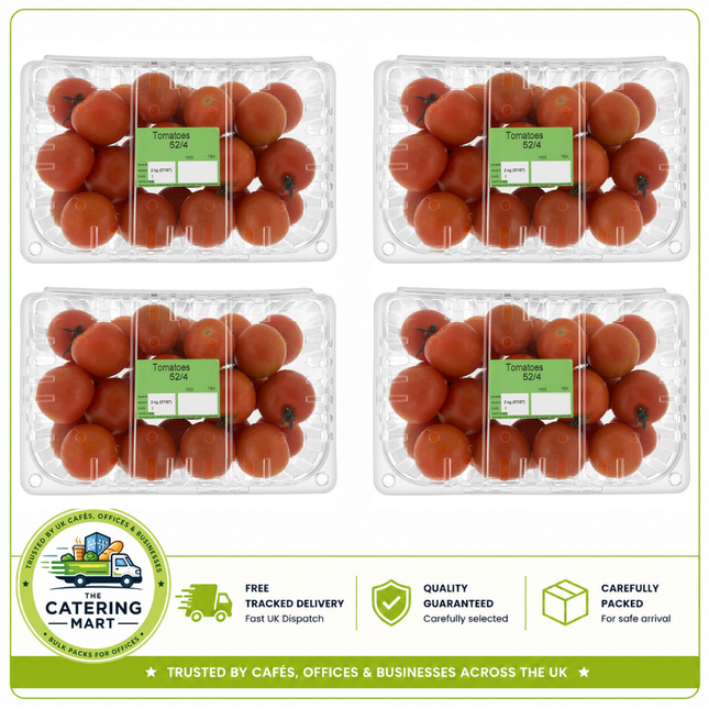 Farm Fresh Tomatoes 4 x 2kg wholesale case containing 8kg of fresh juicy tomatoes for salads, sandwiches, pizzas, sauces and catering